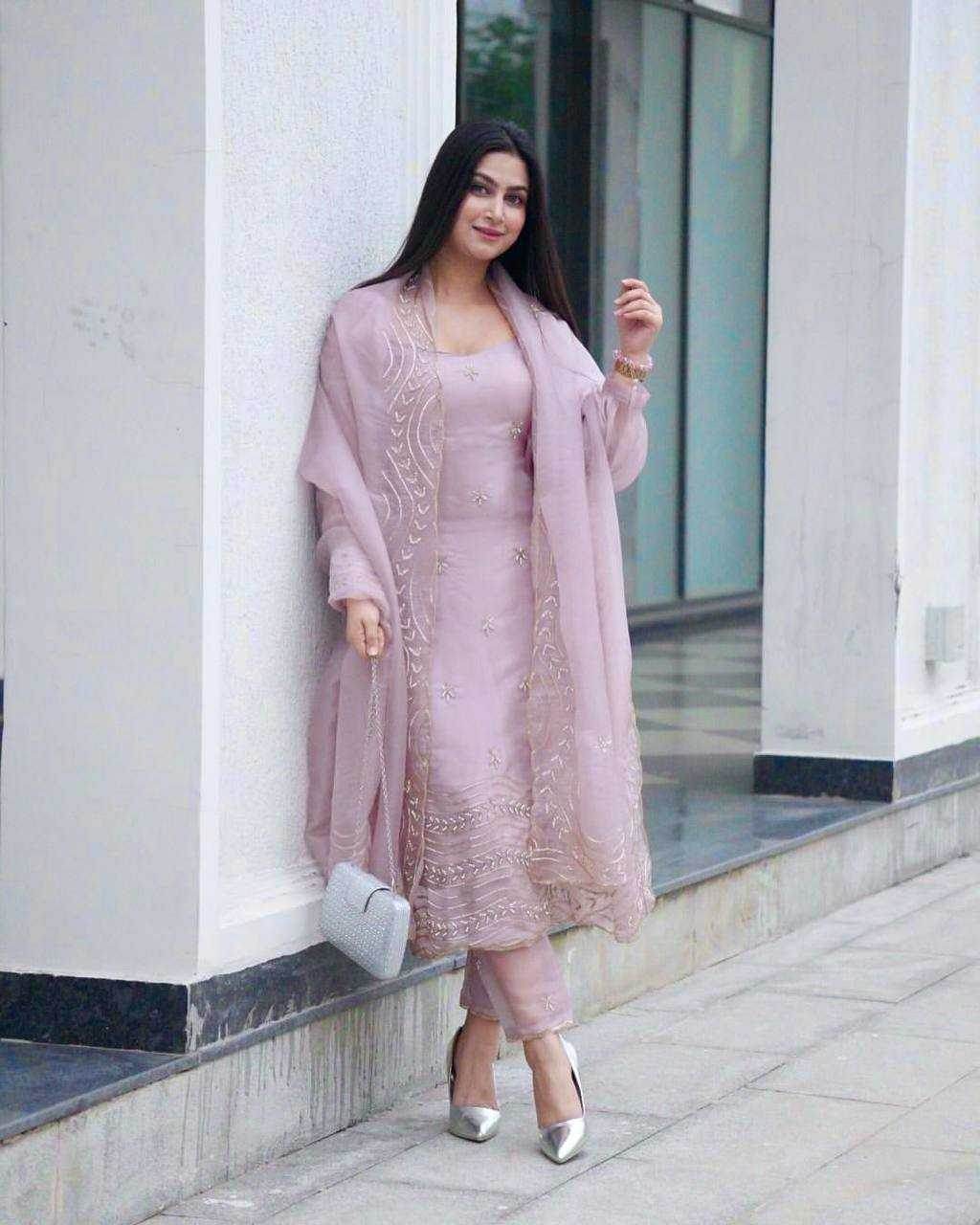 Soft Silk Long Kurtis Kurti Bottom Pants With Dupatta - MYLUXURY LANE ENTERPRISE